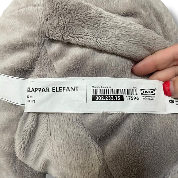 IKEA Klappar Elephant Plush Stuffed Animal Safari Shower Gift Decor 23" Nursery - Picture 6 of 12